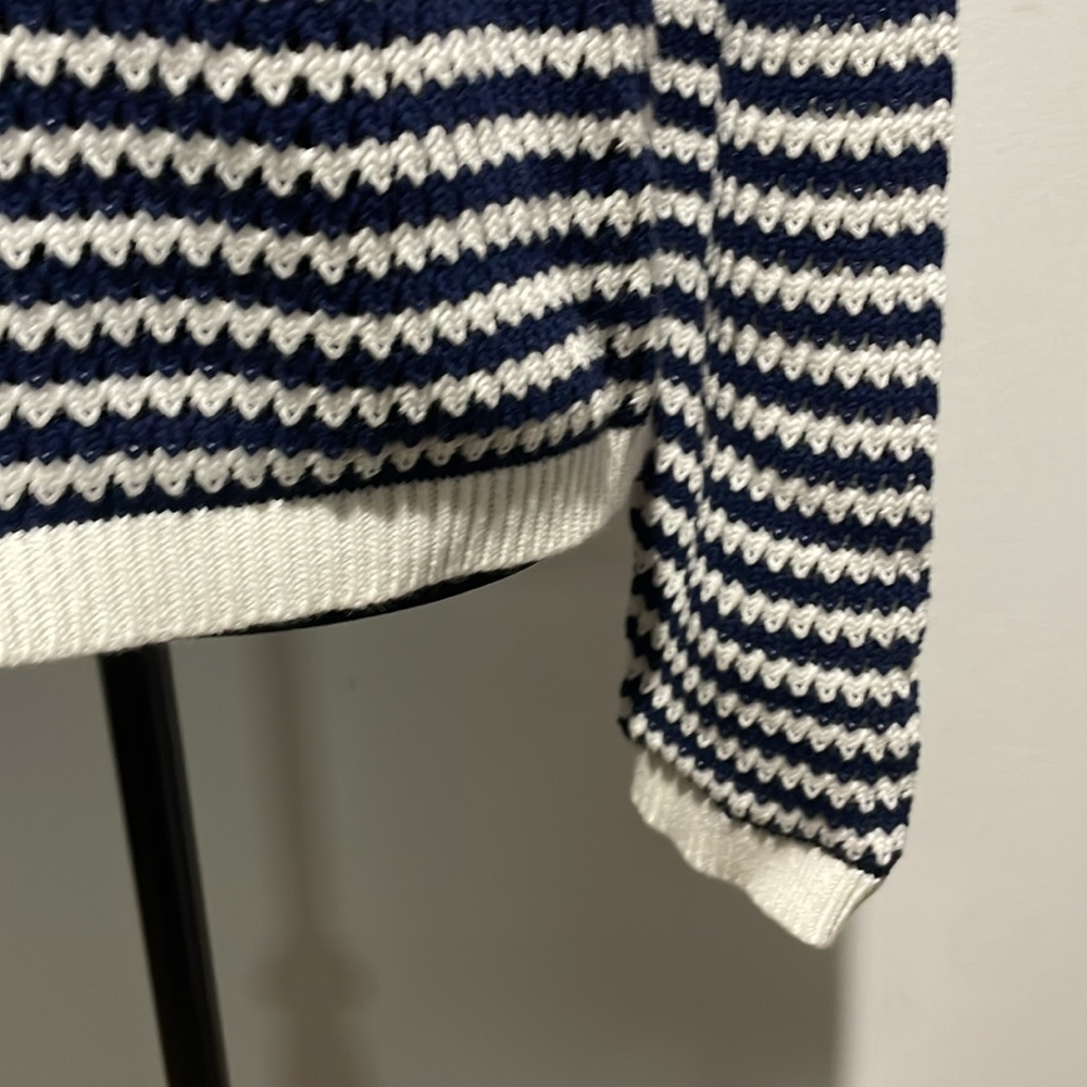 NWT Banana Republic sweater navy and white medium - Picture 2 of 7